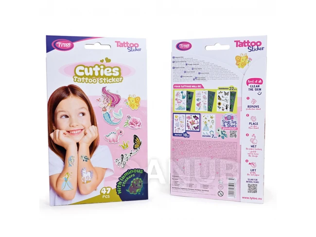 Sada tetovacích nálepok Cuties - 47 ks / balenie
