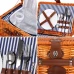 Piknikový kôš s príslušenstvom - termo - 37x27x20 cm - prútený - hnedý Piknikový kôš s príslušenstvom - termo - 37x27x20 cm - prútený - hnedý