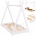 Springps Detská drevená posteľ v tvare Teepee - 145x75cm - biela