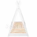 Springps Detská drevená posteľ v tvare Teepee - 145x75cm - biela