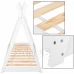 Springps Detská drevená posteľ v tvare Teepee - 145x75cm - biela