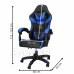 Herná/kancelárska stolička s nastaviteľným sklonom operadla, otočná - ekokoža - čierna/modrá