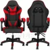 Herná/kancelárska stolička s nastaviteľným sklonom operadla, otočná - ekokoža - čierna/červená