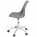 Otočná kancelárska stolička na kolieskach - ekokoža - sivá