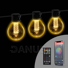 Smart sveteľná reťaz - 100-240V - 25 ks teplých bielych LED - 15 m - Bluetooth