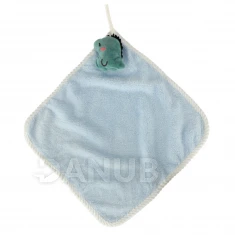 Detský uterák na ruky pre materské školy - 30x30cm - modrý dinosaurus