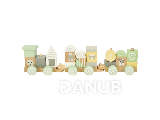 Drevený vláčik LULILO - pastelový