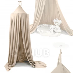 Baldachýnový záves - béžový