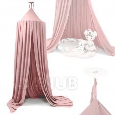 Baldachýnový záves - svetlo ružový