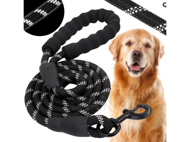 Výcvikové vodítko pre psov - 3 m lano do 50 kg - čierne
