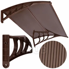 Strieška na vchodové dvere - 150x80 hnedá - hnedá/priehľadná