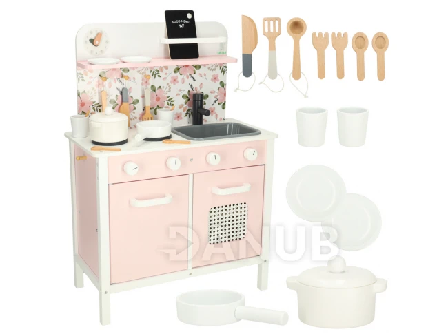 Drevená kuchynka LULILO - ružová