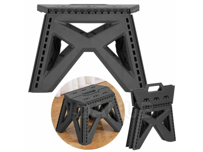 Multifunkčný rozkladací stolček - výška 23 cm - do 100 kg - sivý