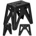 Multifunkčný rozkladací stolček - výška 33,5 cm - do 150 kg - čierny