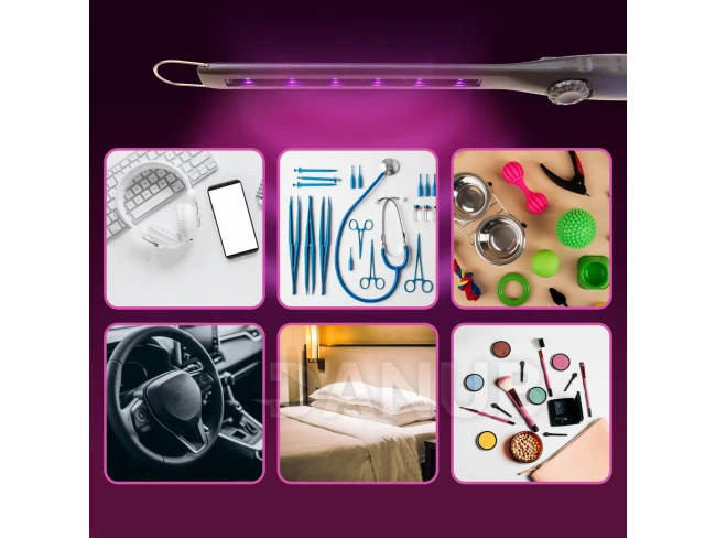 Sterilizačná UV lampa - USB - 6 UV LED - 2000 mAh - 378 x 34 mm