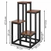 Kovový stojan na kvety so 4 policami - 67,5 cm - čierna/hnedá