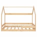 Springps Detská drevená posteľ v tvare domčeka bez nôh - 160x80cm - svetlo-hnedá