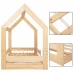 Springps Detská drevená posteľ v tvare domčeka bez nôh - 160x80cm - svetlo-hnedá