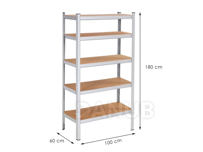 Kovový regál s 5 policami - 180x100x60 cm - 625 kg