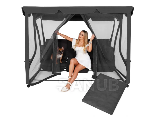 Moskytiéra na záhradnú hojdačku - tmavosivá