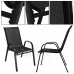 Stohovateľná záhradná stolička - čierna - 2ks