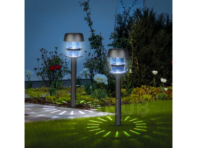 Zapichovacia solárna lampa - 1 biela LED - 7,5 x 7,5 x 40 cm