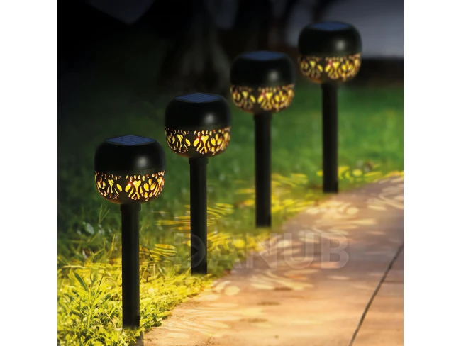 Zapichovacia solárna lampa - 1 teplých bielych LED - 8 x 8 x 38 cm