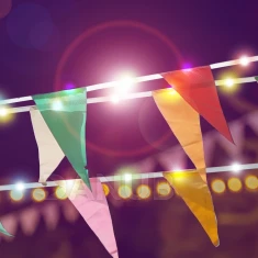 Solárna sveteľná reťaz - vlajka - 4 m - 35 farebných LED