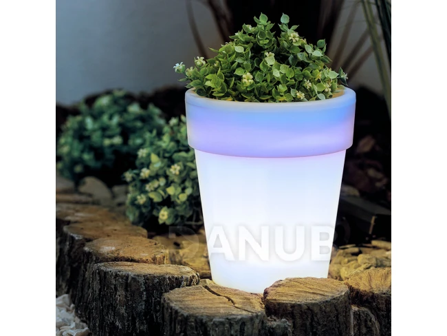 Solárny kvetináč - 4 studené biele LED - 16,5 x 19 cm 