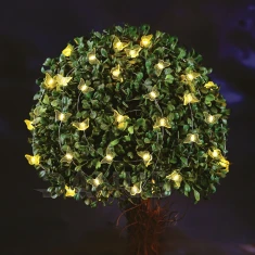 Solárna sveteľná reťaz - motýľ - 2,4 m  - 25 teplých bielych LED