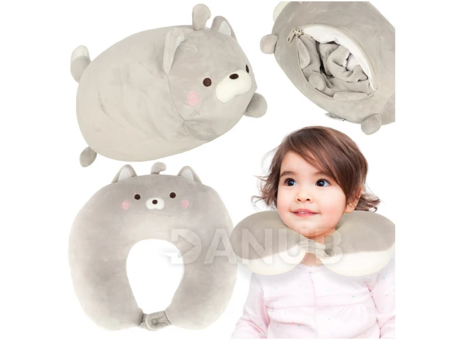 Cestovný vankúš 2v1 na krk - mačka