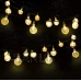 Solárna záhradná okrasná girlanda Svetelná reťaz 20 guličiek Teplá farba 400 cm