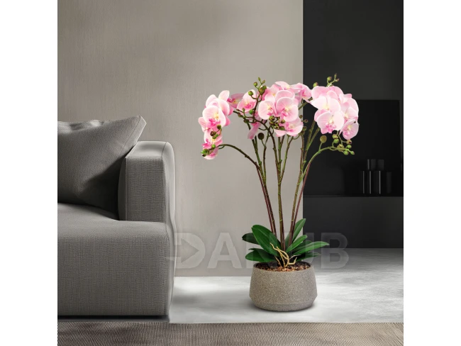 Umelá rastlina dekorácia - orchidea - ružová - 58 cm