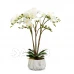 Umelá rastlina dekorácia - orchidea - biela - 58 cm