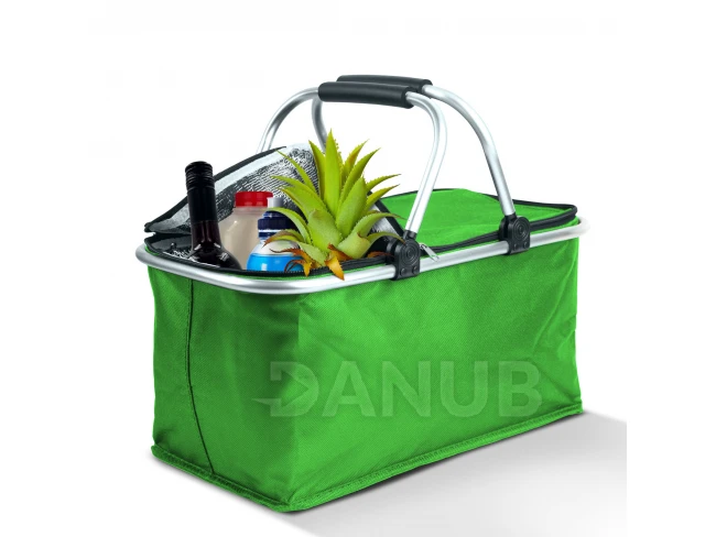 Termo skladací nákupný kôš - 49 x 28 x 25 cm - 21 L - zelený