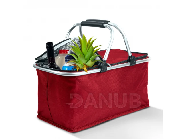 Termo skladací nákupný kôš - 49 x 28 x 25 cm - 21 L - červená