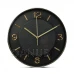 Nástenné hodiny - 25 cm - plast, sklo - 1 x AA - čierne