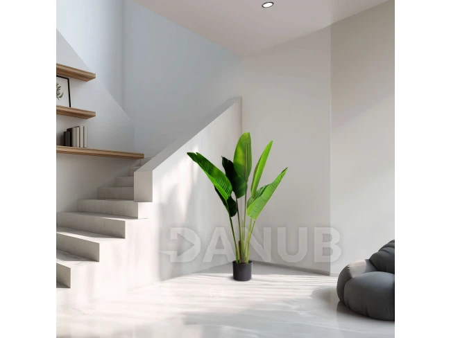 Umelá rastlina dekorácia - banánový list - zelená - 1,2 m