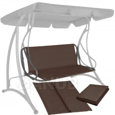 Sedadlo na záhradnú hojdačku - 160 x 100 cm - hnedé