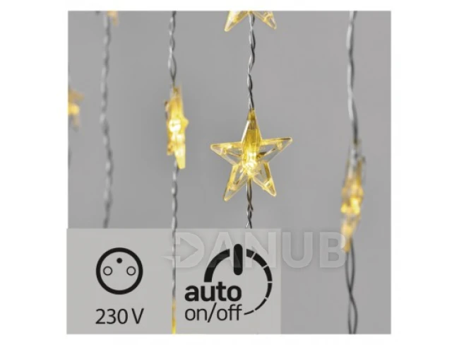 Led vianočný záves – hviezdy, 120×90cm, vnút., teplá b., č.