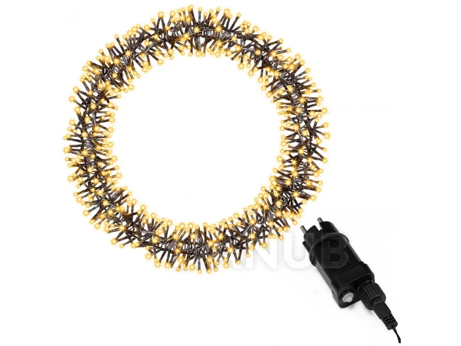 Vianočný svetelný veniec na dvere - 40 cm - 300 LED - Teplá biela