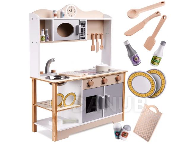 LULILO Detská drevená kuchynka MDF KUKETO + príslušenstvo
