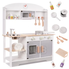 Detská drevená kuchynka MDF MODERN CLASSIC+ príslušenstvo