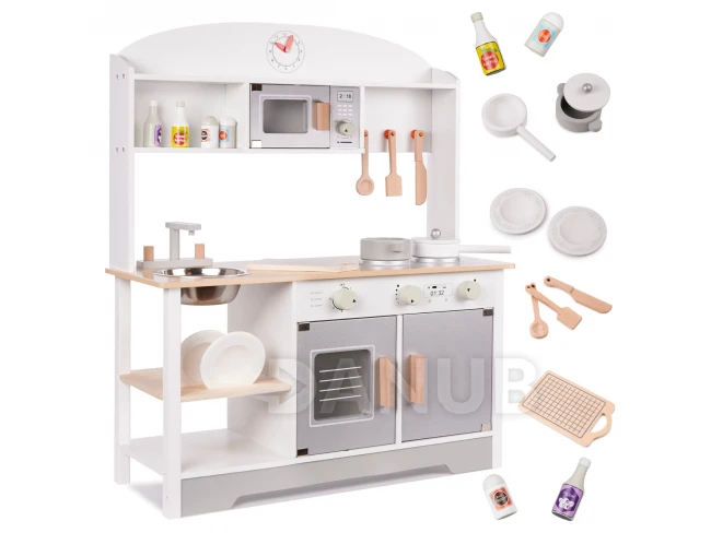 Detská drevená kuchynka MDF MODERN CLASSIC+ príslušenstvo