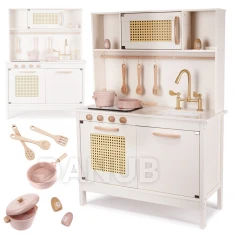 Detská drevená retro kuchynka z MDF s doplnkami BOHO