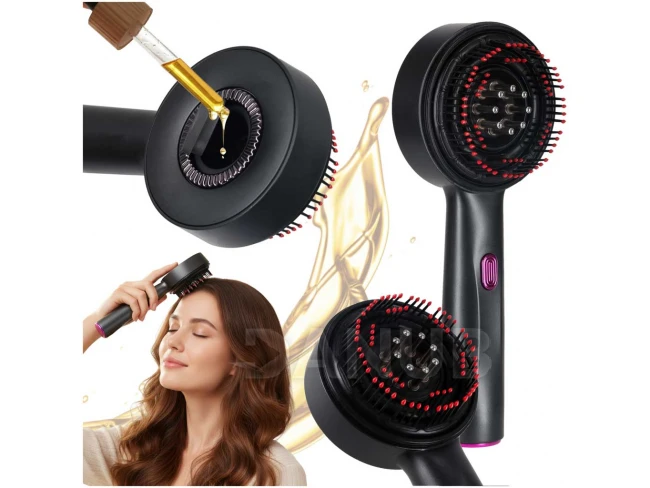 Elektrická masážna kefa na pokožku hlavy+ USB - čierna