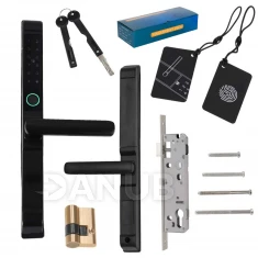 Elektronický kombinačný zámok kľučky dverí s kódovou kartou s odtlačkom prsta