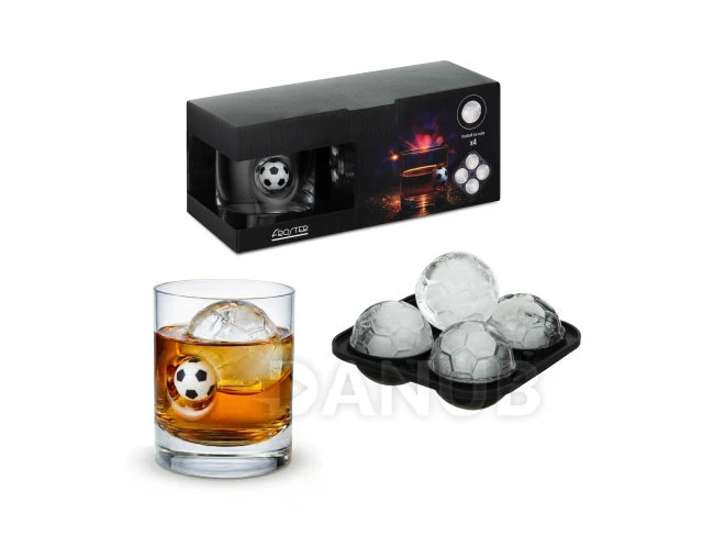 Fanúšikovská sada - pohár na whisky s loptou a forma na ľad v tvare lopty