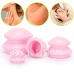 Čínske bankové vaničky, gumené, na masáž, sada 4 kusov, proti celulitíde, ružové