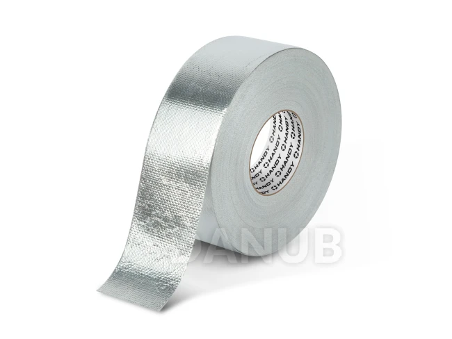 Hliníková lepiaca páska – sklolaminátová – akryl – 50 m x 50 mm – 150 mikrónov – nehorľavá
